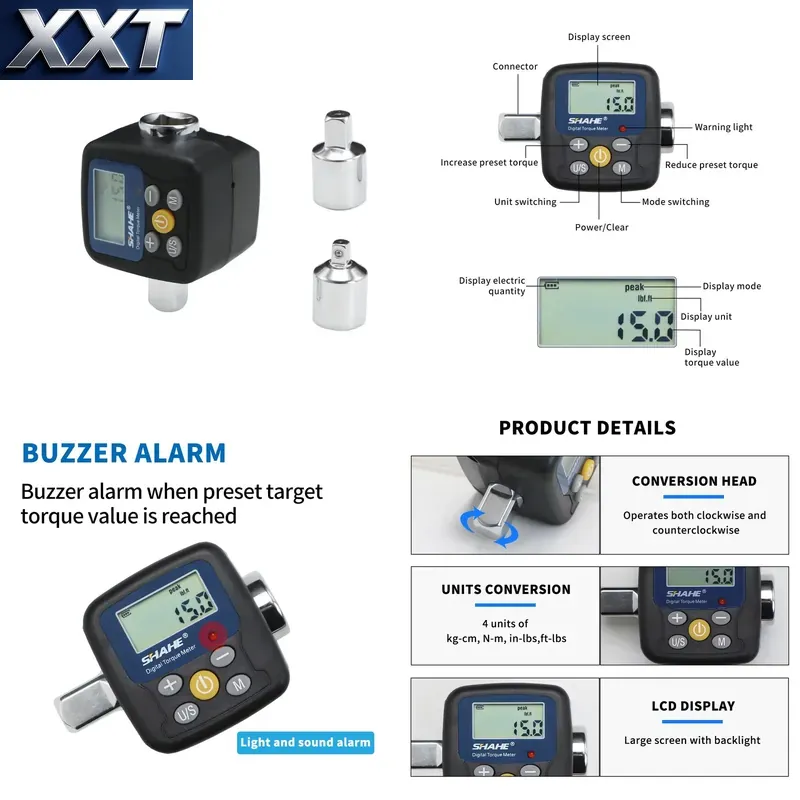 Electronics Repair Tools - XXT Shahe Digitaler Drehmomentschlüssel-Adapter Elektronisches Drehmomentwerkzeug